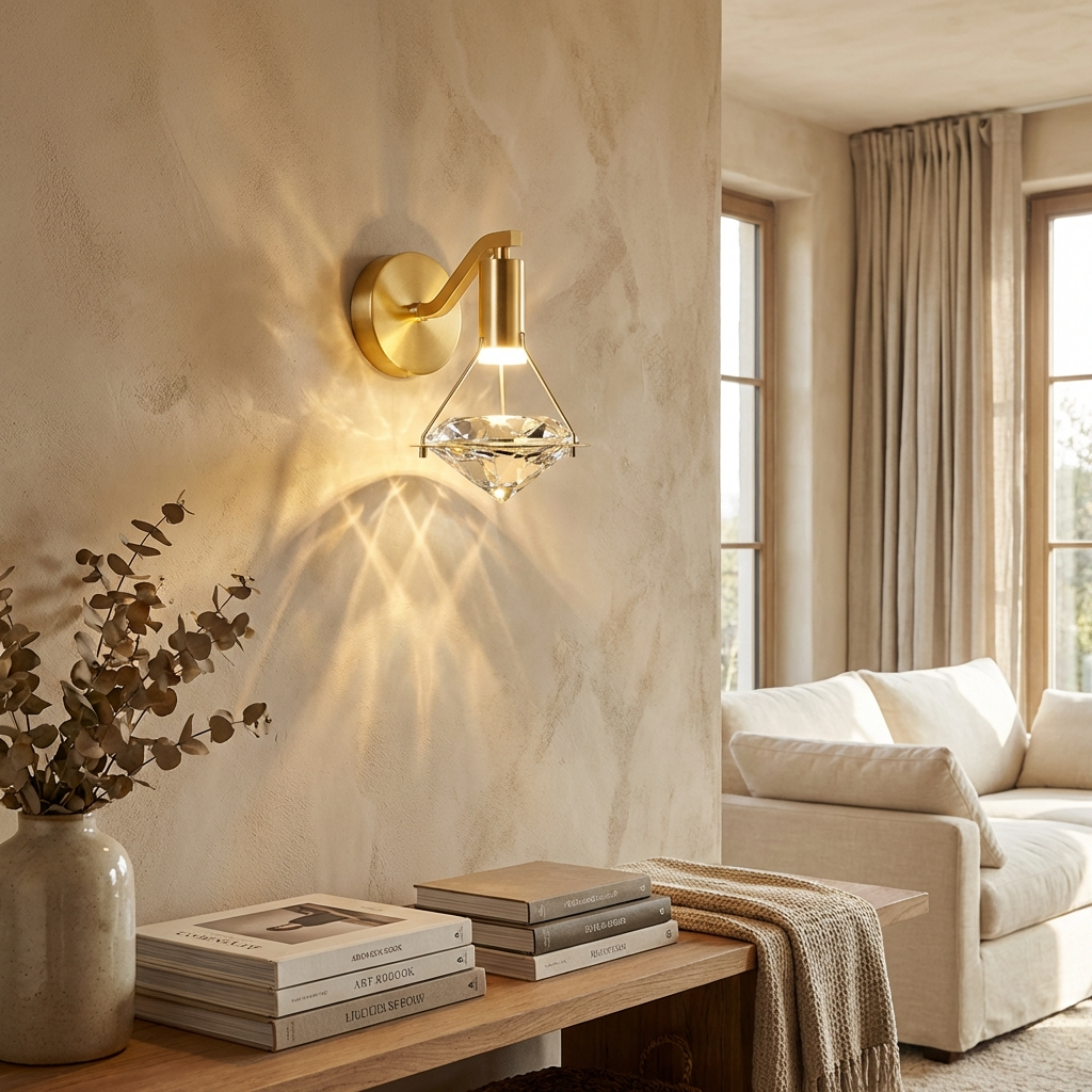 Crystal Diamond Wall Lamp-Lighting > Wall Lights-casanuva-casanuva