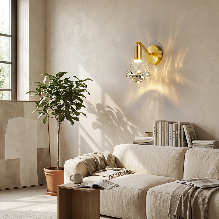 Crystal Diamond Wall Lamp-Lighting > Wall Lights-casanuva-casanuva