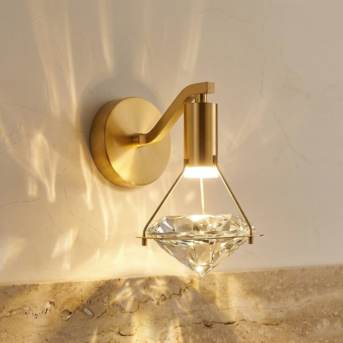 Crystal Diamond Wall Lamp-Lighting > Wall Lights-casanuva-casanuva