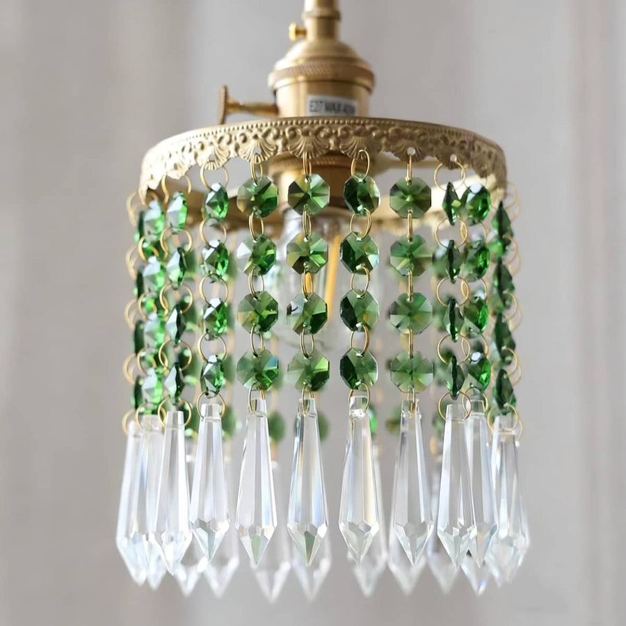 Crystal Fringe Brass Pendant Light-Lighting > Chandeliers & Pendant Lights-casanuva-casanuva