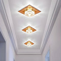 Crystal LED Ceiling Light Square Shape for Hallway-Lighting > Ceiling Lights-casanuva-Gold-D14*H14cm-White Light-casanuva