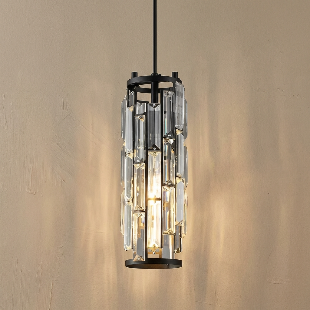 Crystal Pendant Light Modern Design-Lighting > Chandeliers & Pendant Lights-casanuva-Black-casanuva