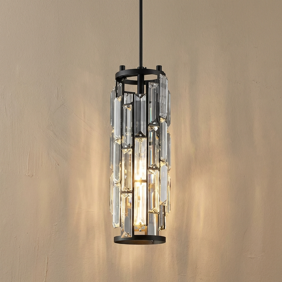 Crystal Pendant Light Modern Design-Lighting > Chandeliers & Pendant Lights-casanuva-Black-casanuva
