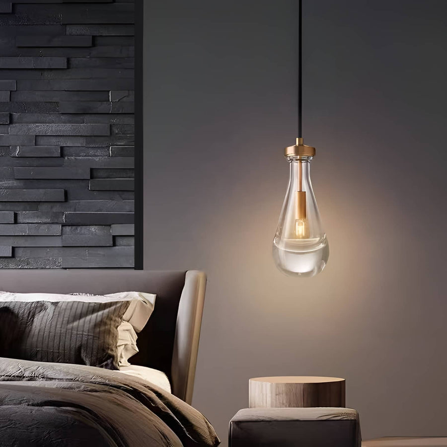 Crystal Raindrop Copper Pendant Light-Lighting > Chandeliers & Pendant Lights-casanuva-casanuva