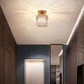 Crystal Semi Flush Ceiling Light for Hallway-Lighting > Ceiling Lights-casanuva-Gold-D15cm*H17cm-casanuva