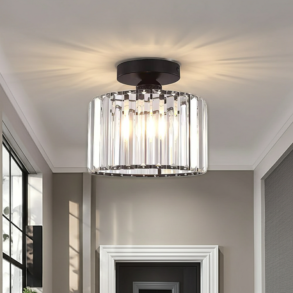 Crystal Semi Flush Mount Ceiling Light for Living Room-Lighting > Ceiling Lights-casanuva-casanuva