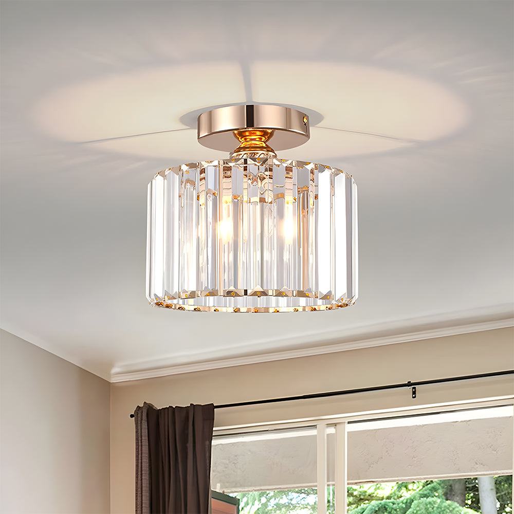 Crystal Semi Flush Mount Ceiling Light for Living Room-Lighting > Ceiling Lights-casanuva-Gold-D22*H13cm-1 Piece-casanuva