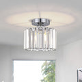 Crystal Semi Flush Mount Ceiling Light for Living Room-Lighting > Ceiling Lights-casanuva-Silver-D22*H13cm-1 Piece-casanuva