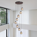 Crystal Stair Chandelier-Lighting > Chandeliers & Pendant Lights-casanuva-8 Heads-Tri-Color Dimmable-casanuva