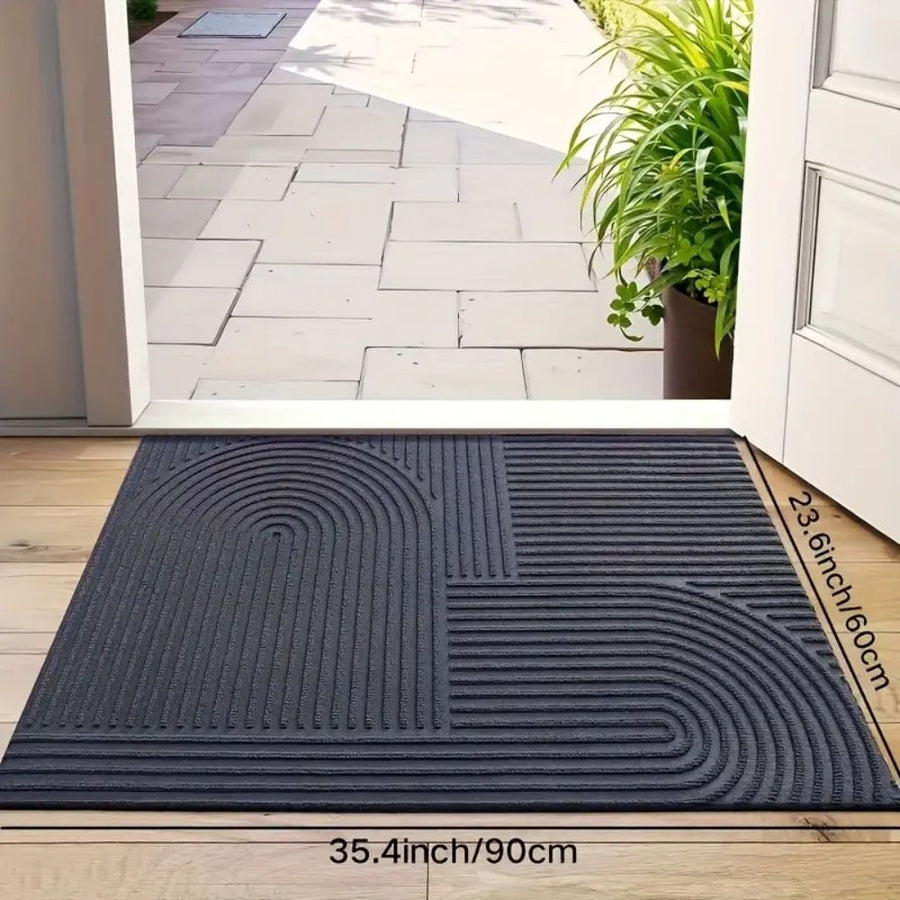 Curved Thread Line Indoor Door Mat-Rugs & Mats > Door Mats-casanuva-Ashen Shade-18"x29.5"-casanuva