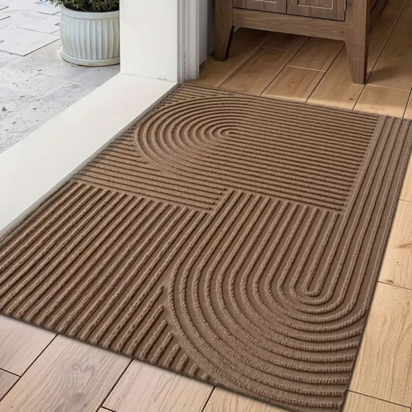 Curved Thread Line Indoor Door Mat-Rugs & Mats > Door Mats-casanuva-Coffee Shade-18"x29.5"-casanuva