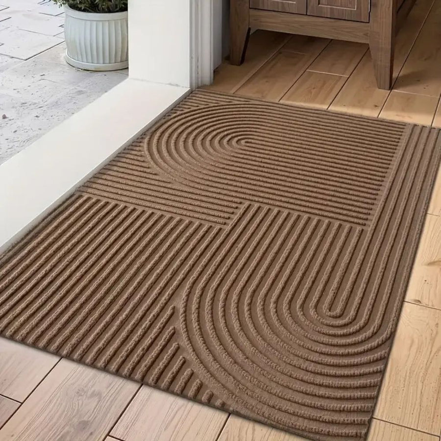 Curved Thread Line Indoor Door Mat-Rugs & Mats > Door Mats-casanuva-Coffee Shade-18"x29.5"-casanuva