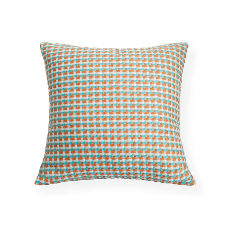 Cushion Contrasting Colors Scandinavian Design Soft Fabric 45x45 cm-Covers & Textiles > Throw Pillows-casanuva-Green-orange-casanuva
