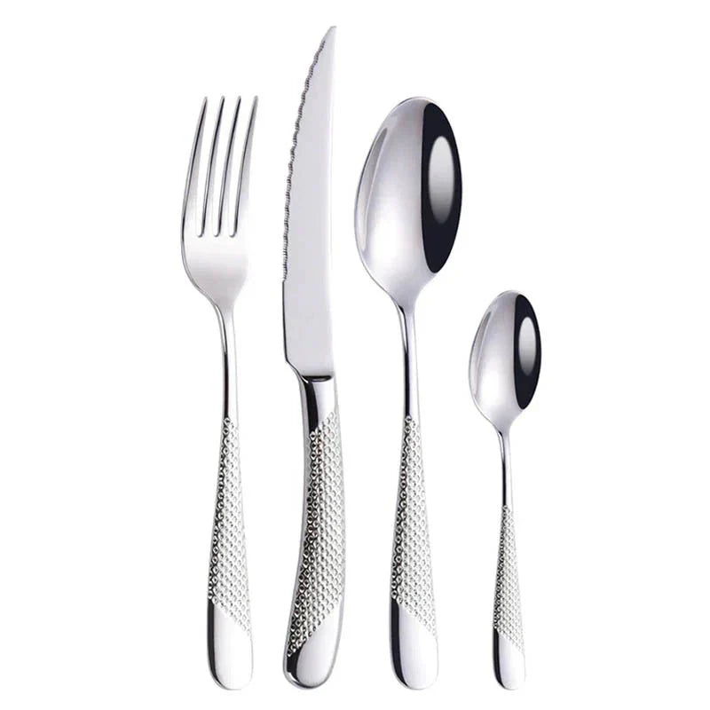 Cutlery Set with Textured Design-Kitchen & Dining > Cutlery-casanuva-casanuva