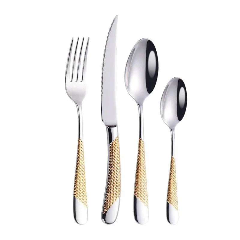 Cutlery Set with Textured Design-Kitchen & Dining > Cutlery-casanuva-casanuva