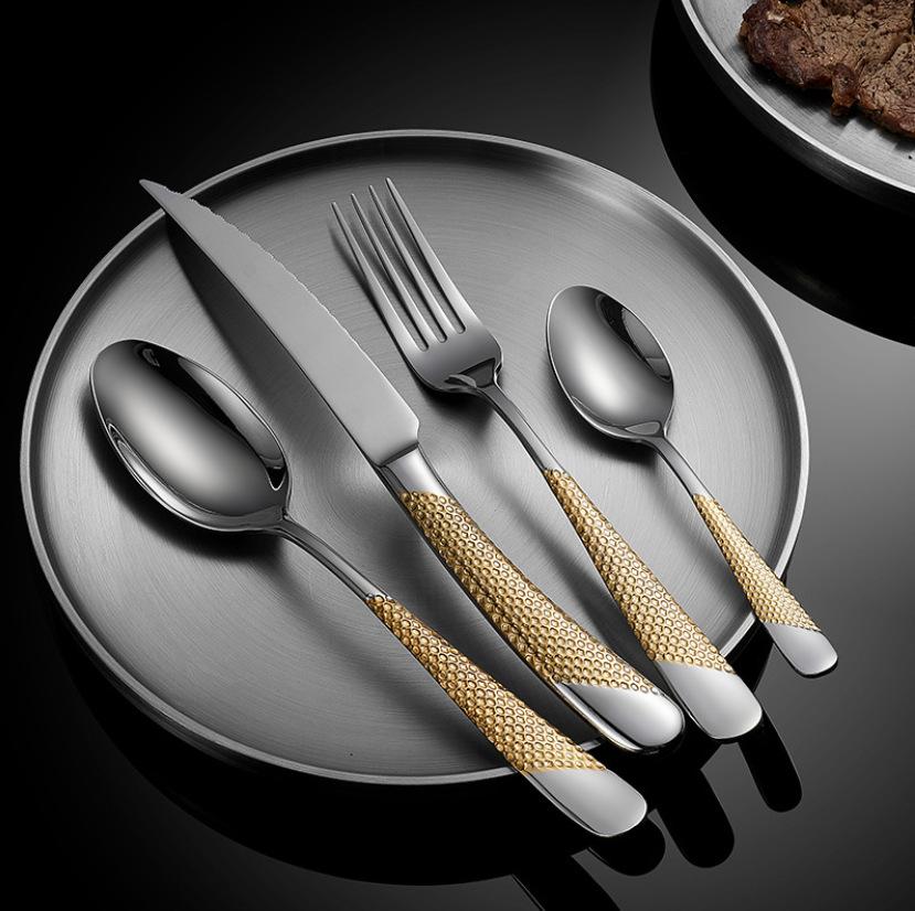 Cutlery Set with Textured Design-Kitchen & Dining > Cutlery-casanuva-casanuva