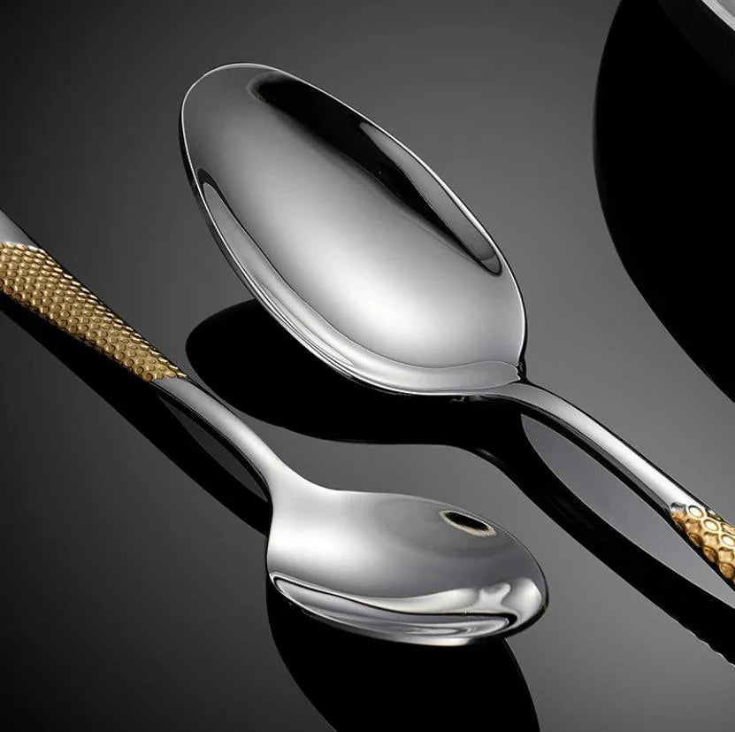 Cutlery Set with Textured Design-Kitchen & Dining > Cutlery-casanuva-casanuva
