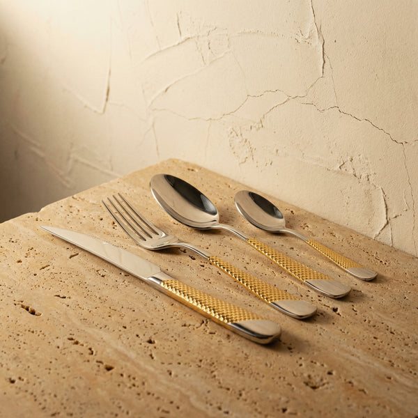 Cutlery Set with Textured Design-Kitchen & Dining > Cutlery-casanuva-casanuva