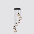 Cylindrical Crystal 6-Light Stairway Chandelier-Lighting > Chandeliers & Pendant Lights-casanuva-casanuva
