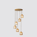 Cylindrical Crystal 6-Light Stairway Chandelier-Lighting > Chandeliers & Pendant Lights-casanuva-casanuva