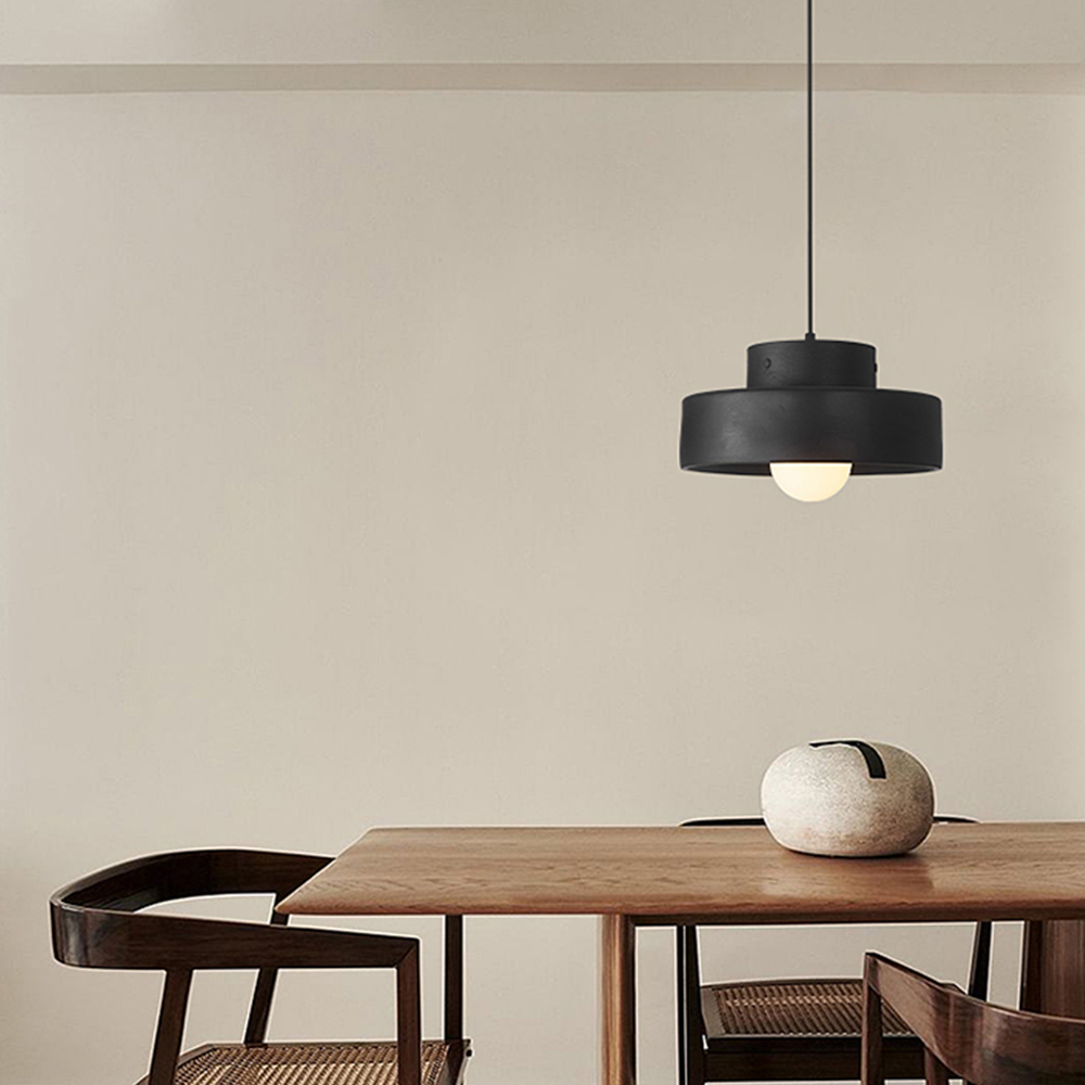 Cylindrical Pendant Light Nordic Geometric Design-Lighting > Pendant Lights-casanuva-Black-D30*H15cm-casanuva