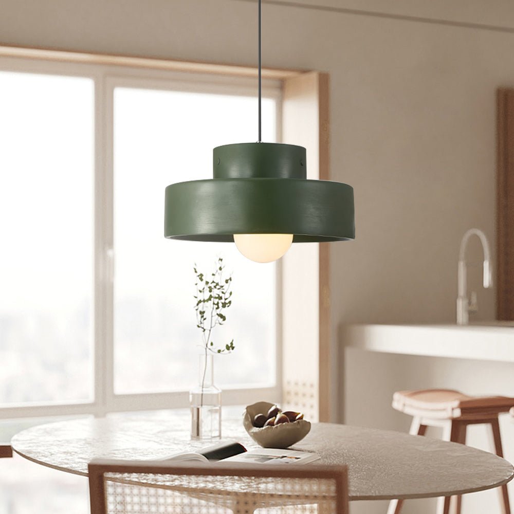 Cylindrical Pendant Light Nordic Geometric Design-Lighting > Pendant Lights-casanuva-Green-D30*H15cm-casanuva