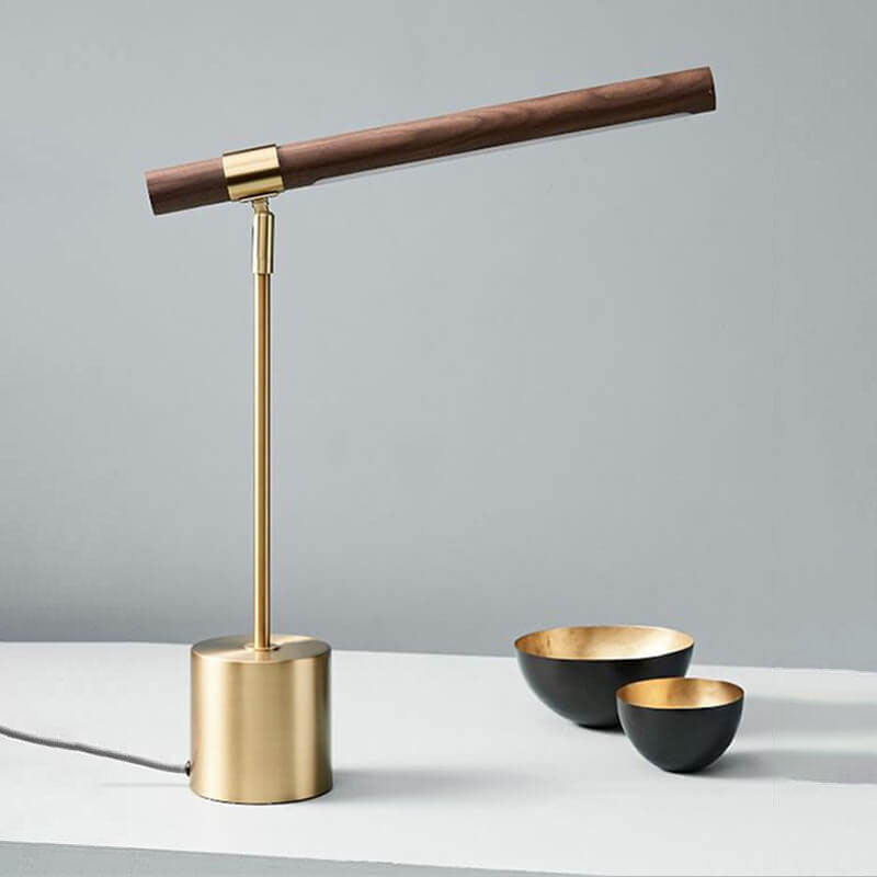 Cylindrical Wood Grain LED Table Lamp Nordic Minimalist Design-Lighting > Table Lamps-casanuva-100V-120V-casanuva