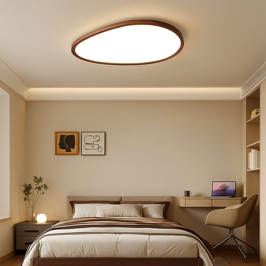 Dark Wooden Ceiling Lamp Ultra Thin Design-Lighting > Pendant Lights-casanuva-39x31cm-casanuva