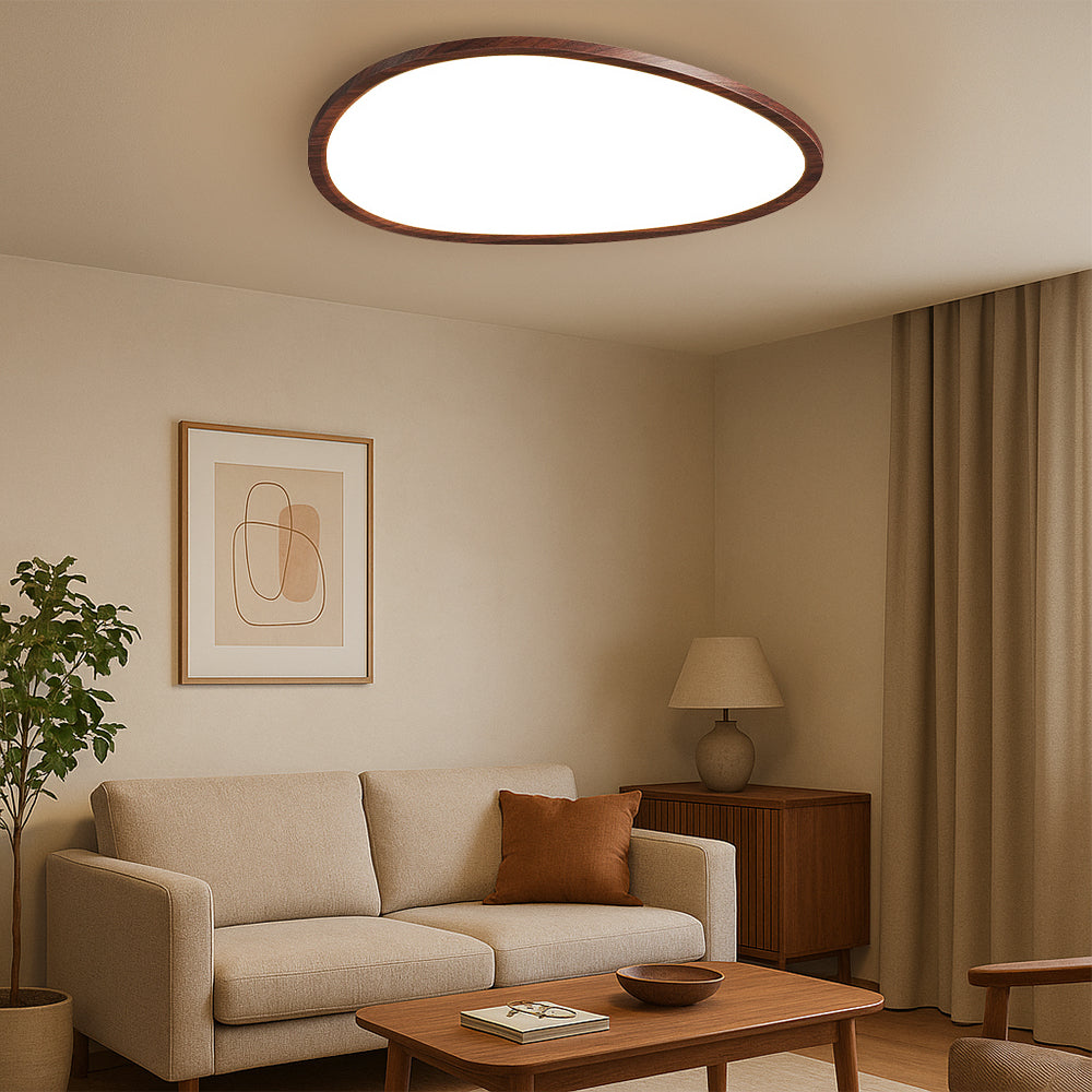 Dark Wooden Ceiling Lamp Ultra Thin Design-Lighting > Pendant Lights-casanuva-55x40cm-casanuva