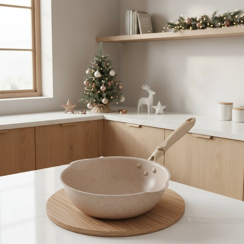 Deep Non-Stick Wok with Maifan Stone Coating and Aluminum Alloy for All Stoves-Kitchen & Dining > Cookware-casanuva-casanuva