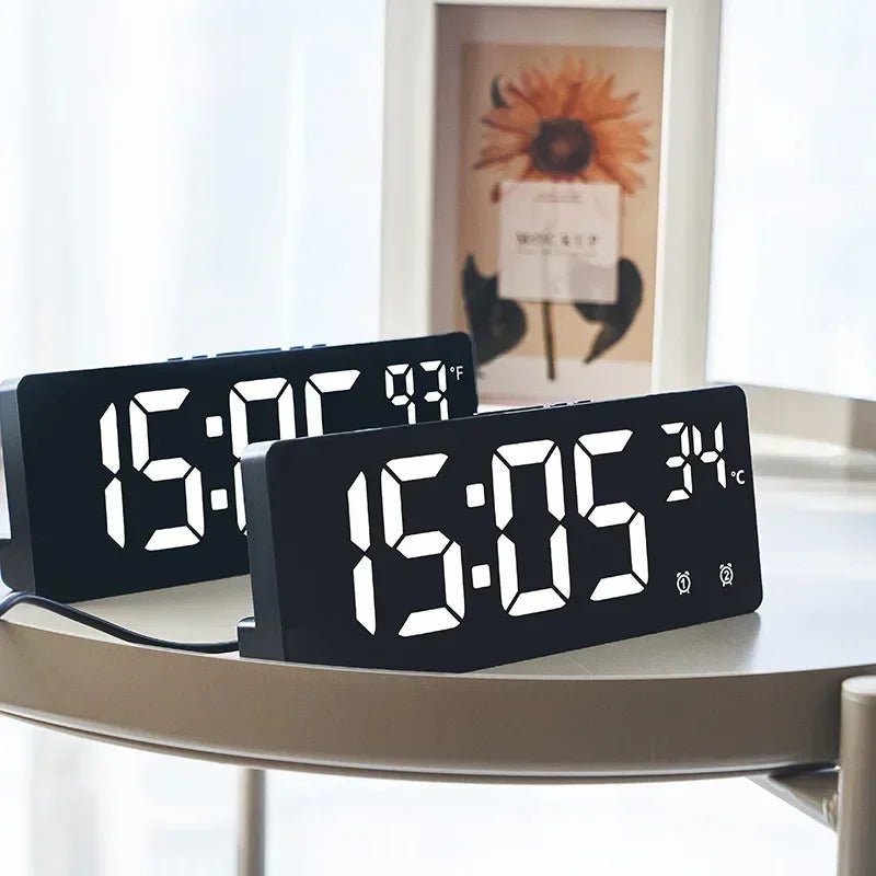 Digital Alarm Clock with Voice Control and Dual Alarm Function-Home Decor > Clocks-casanuva-casanuva