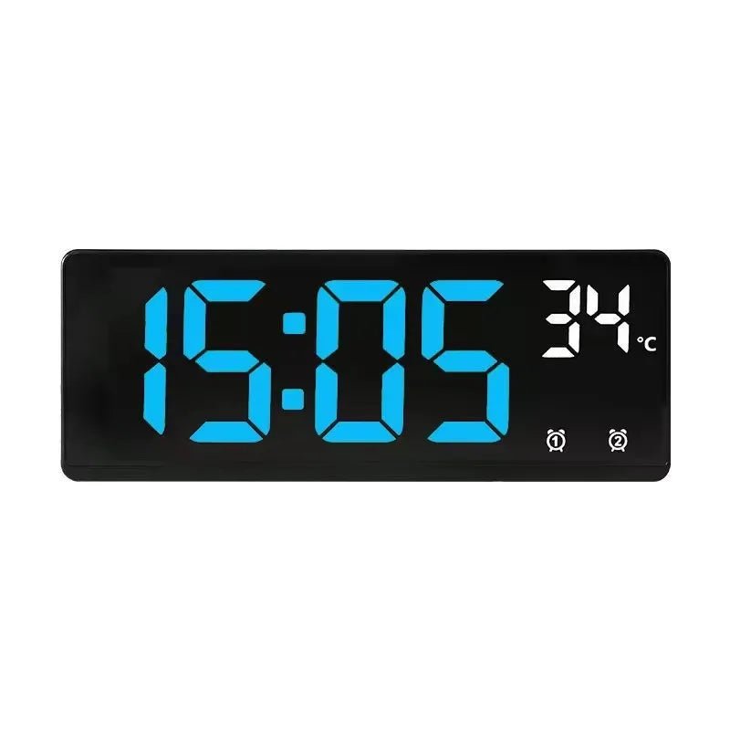 Digital Alarm Clock with Voice Control and Dual Alarm Function-Home Decor > Clocks-casanuva-Blue-casanuva