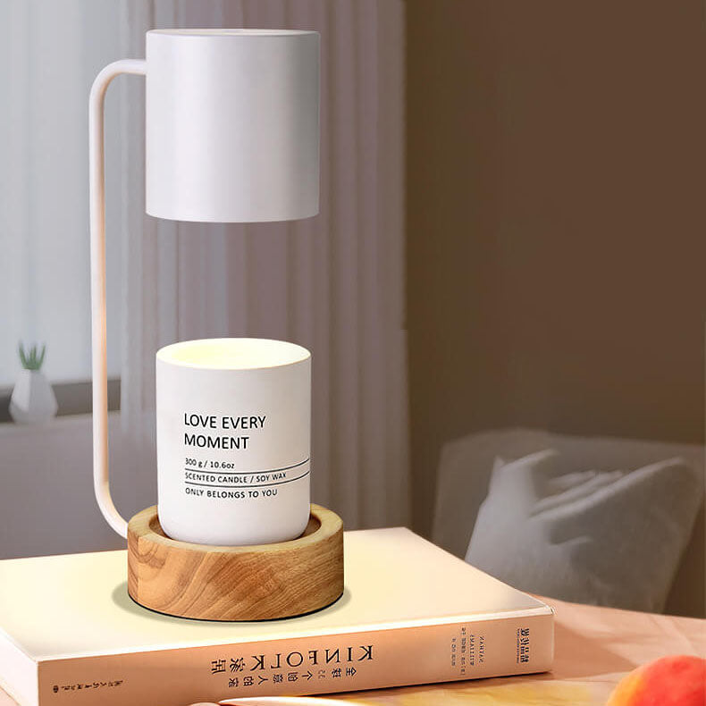Dimmable Japanese Minimalist Wood Table Lamp with Melting Wax Design-Lighting > Table Lamps-casanuva-casanuva