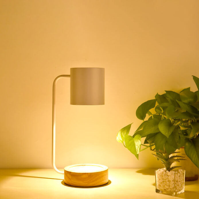 Dimmable Japanese Minimalist Wood Table Lamp with Melting Wax Design-Lighting > Table Lamps-casanuva-casanuva