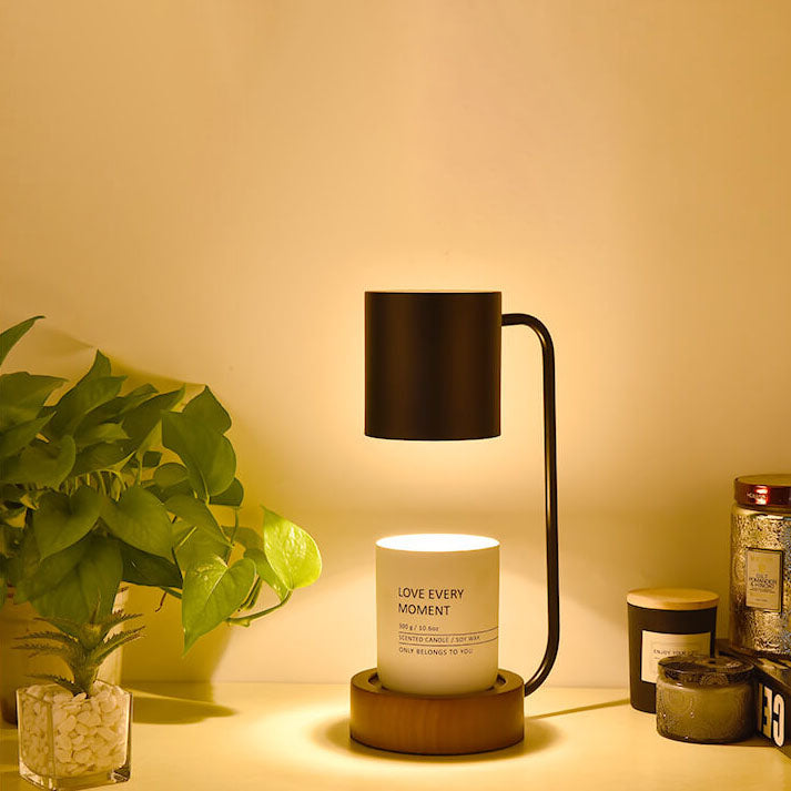 Dimmable Japanese Minimalist Wood Table Lamp with Melting Wax Design-Lighting > Table Lamps-casanuva-casanuva