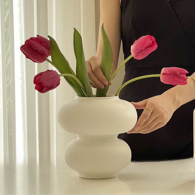 Donut Vase Flower Arrangement Set-Home Decor > Vases-casanuva-casanuva