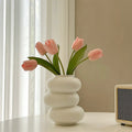 Donut Vase Flower Arrangement Set-Home Decor > Vases-casanuva-A-Pink Tulips-casanuva