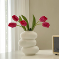 Donut Vase Flower Arrangement Set-Home Decor > Vases-casanuva-A-Rose Red Tulip-casanuva