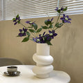 Donut Vase Flower Arrangement Set-Home Decor > Vases-casanuva-Light Gray C-Purple Clematis-casanuva