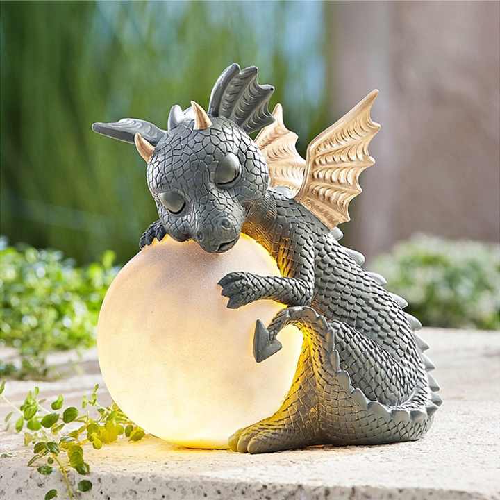 Dragon LED Table Lamp-Lighting > Table Lamps-casanuva-Sleeping Dragon-Solar Powered-casanuva