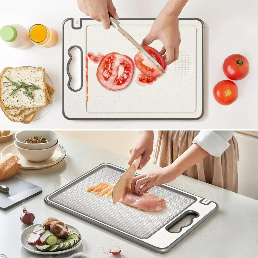 Dual-Sided Anti-Scratch Cutting Board with Sharpener and Silicone Edge-Kitchen & Dining > Cutting Boards-casanuva-casanuva