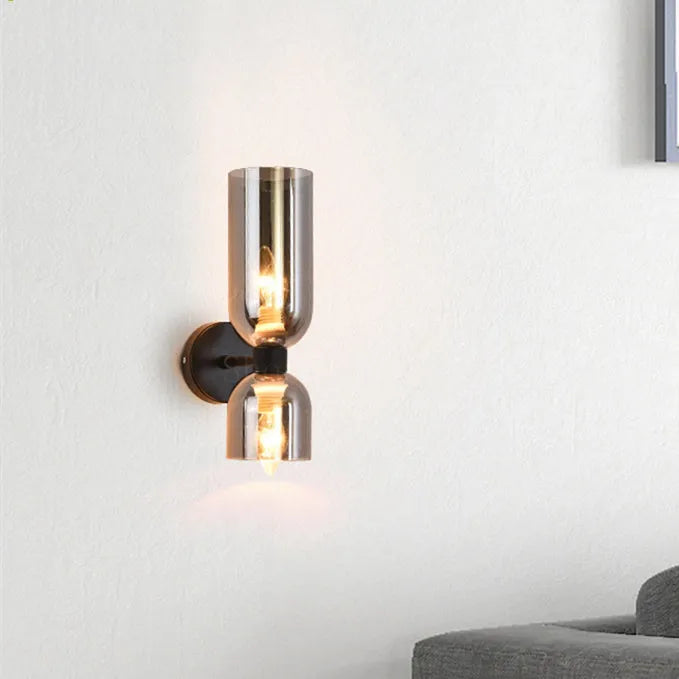 DualBeam LED wall light with double glass head for modern hallways-Lighting > Wall Lights-casanuva-casanuva