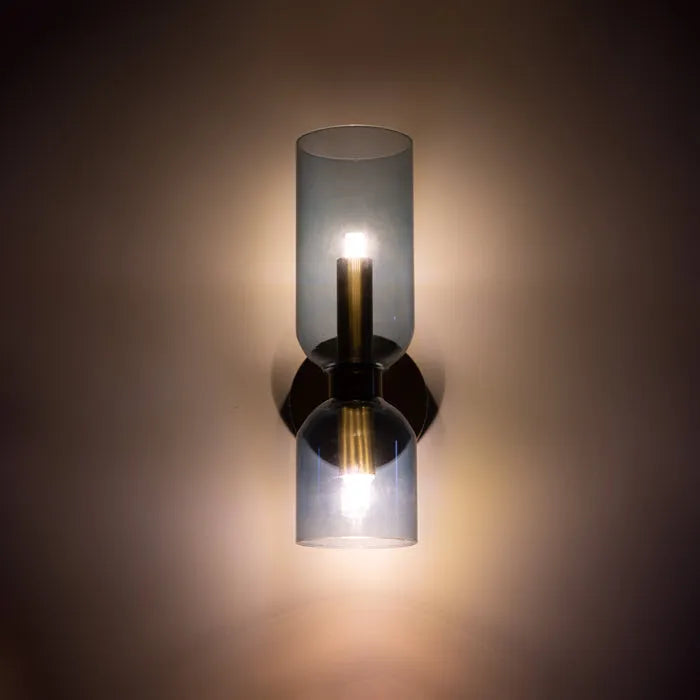 DualBeam LED wall light with double glass head for modern hallways-Lighting > Wall Lights-casanuva-casanuva
