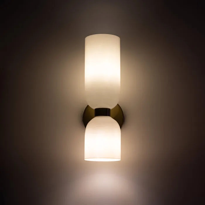 DualBeam LED wall light with double glass head for modern hallways-Lighting > Wall Lights-casanuva-casanuva