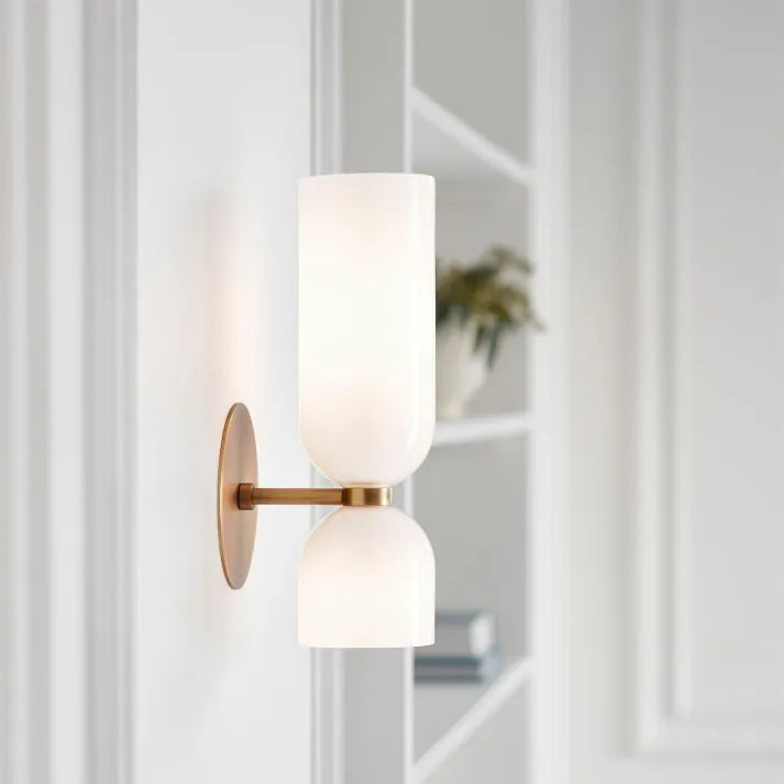 DualBeam LED wall light with double glass head for modern hallways-Lighting > Wall Lights-casanuva-casanuva