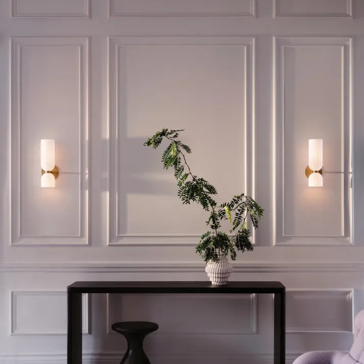 DualBeam LED wall light with double glass head for modern hallways-Lighting > Wall Lights-casanuva-casanuva