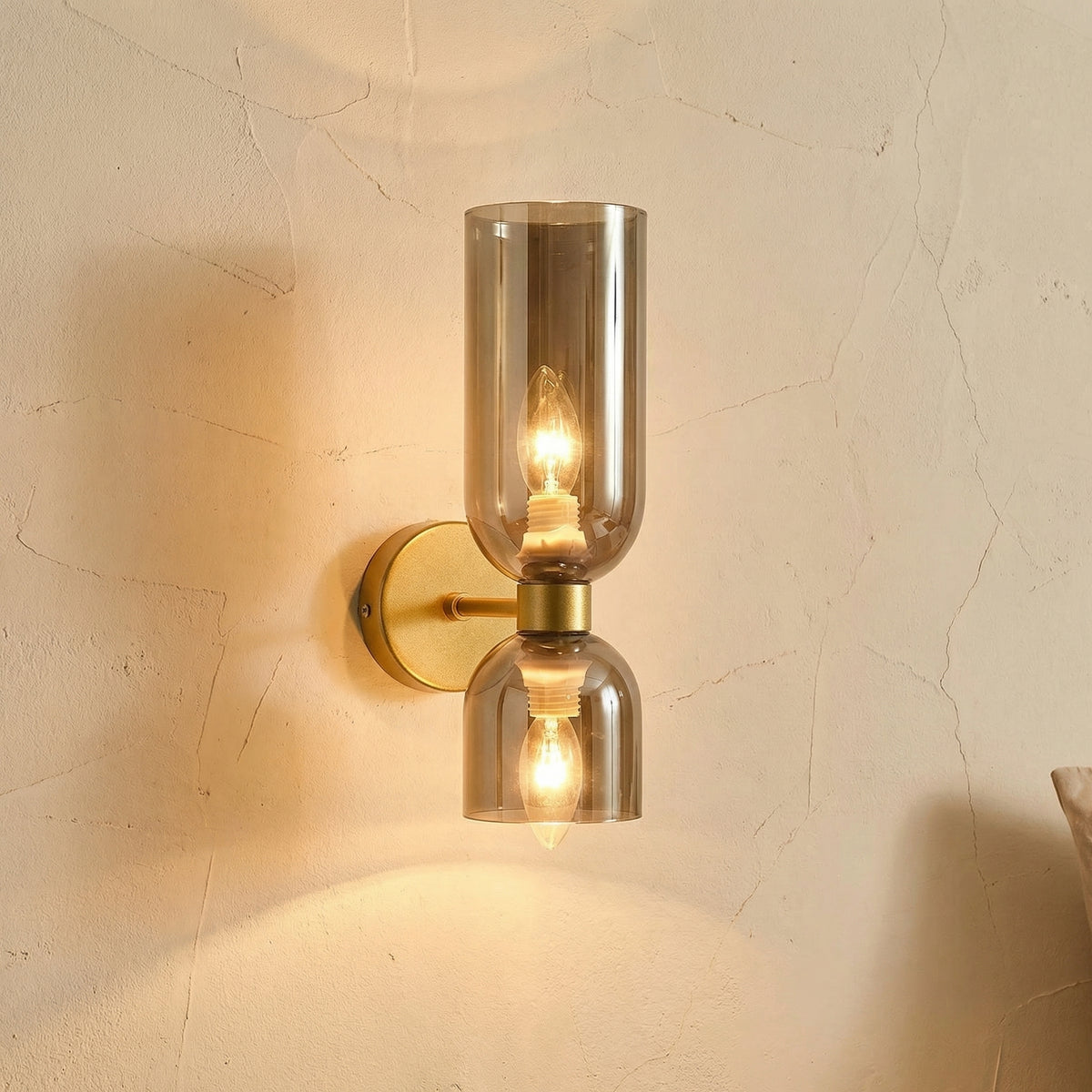 DualBeam LED wall light with double glass head for modern hallways-Lighting > Wall Lights-casanuva-casanuva