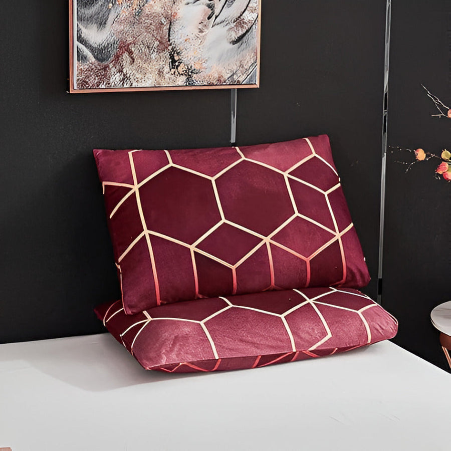 Duvet Cover Set 3 Piece Golden Cosmo Design-Bedding & Bath > Bedding Sets-casanuva-casanuva