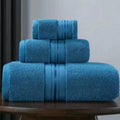 Egyptian Cotton Towel Set Soft Absorbent Bath Towels-Bedding & Bath > Bath Towels-casanuva-Blue Green-3 Piece Towel Set-casanuva