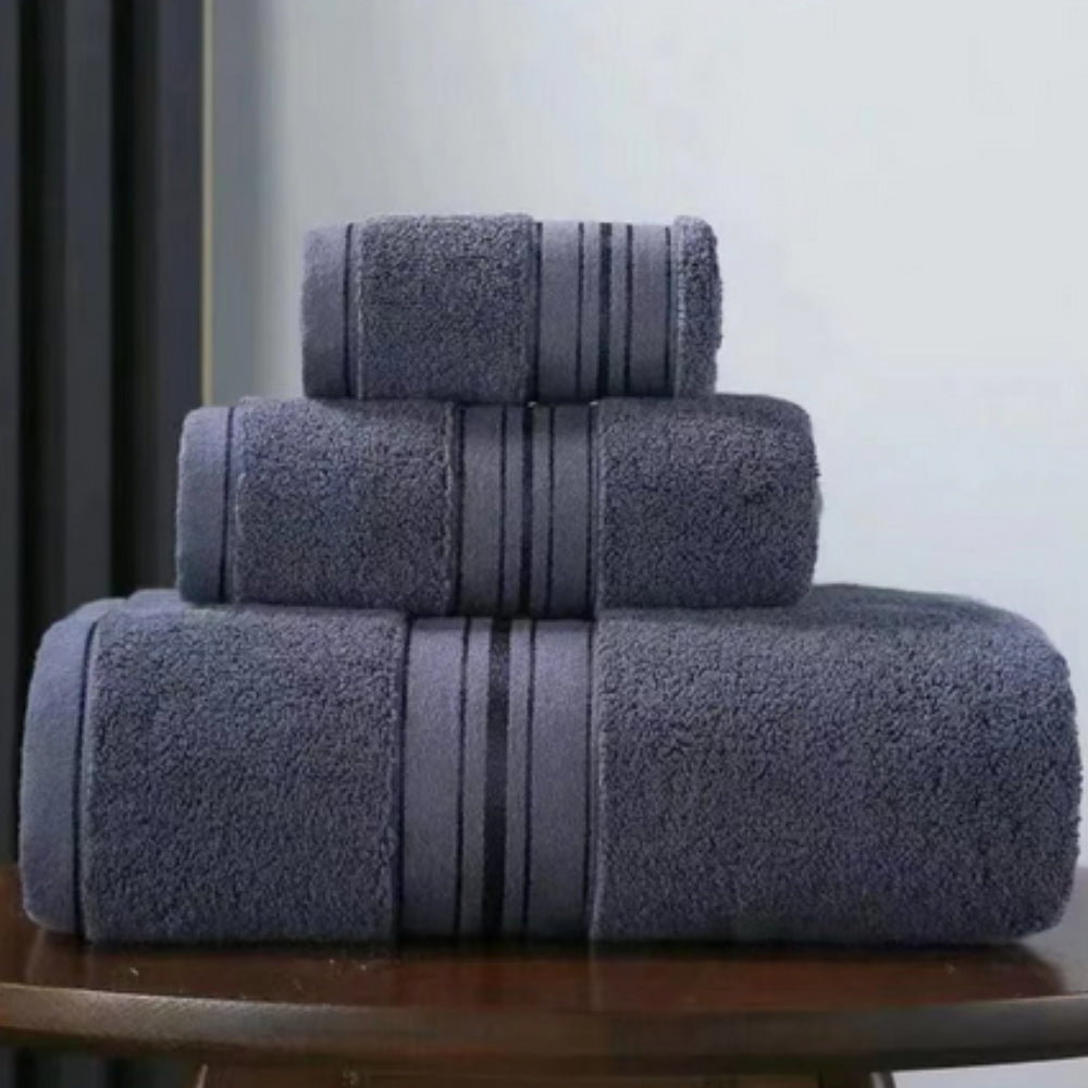 Egyptian Cotton Towel Set Soft Absorbent Bath Towels-Bedding & Bath > Bath Towels-casanuva-Dark Gray-3 Piece Towel Set-casanuva